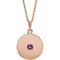 14K Rose Natural Amethyst Disc 16-18