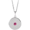 14K White Natural Pink Tourmaline Disc 16-18