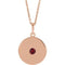 14K Rose Natural Ruby Disc 16-18