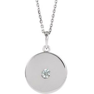 Sterling Silver 1/10 CTW Natural Diamond Disc16-18" Necklace