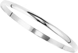 14K White Gold Engravable 4 mm Half Round Bangle 7 1/2" Bracelet