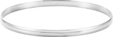 14K White Gold Engravable 4 mm Half Round Bangle 7 1/2" Bracelet