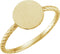 14K Yellow Gold Be Posh® Engravable Rope Signet Ring