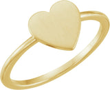 14K Yellow Gold Be Posh® Engravable Heart Signet Ring