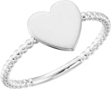 Continuum Sterling Silver Be Posh® Engravable Beaded Signet Ring