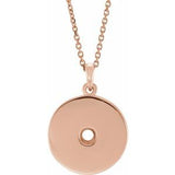 14K Rose 3 mm Round Disc 16-18" Necklace Mounting