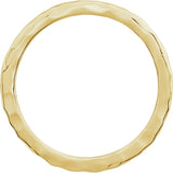 14K Yellow Gold 1.6 mm Hammered Stackable Ring Size 7