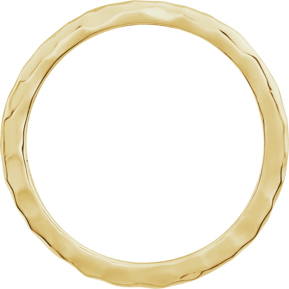 14K Yellow Gold 1.6 mm Hammered Stackable Ring Size 7