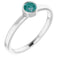 Rhodium-Plated Sterling Silver 4 mm Imitation Alexandrite Ring