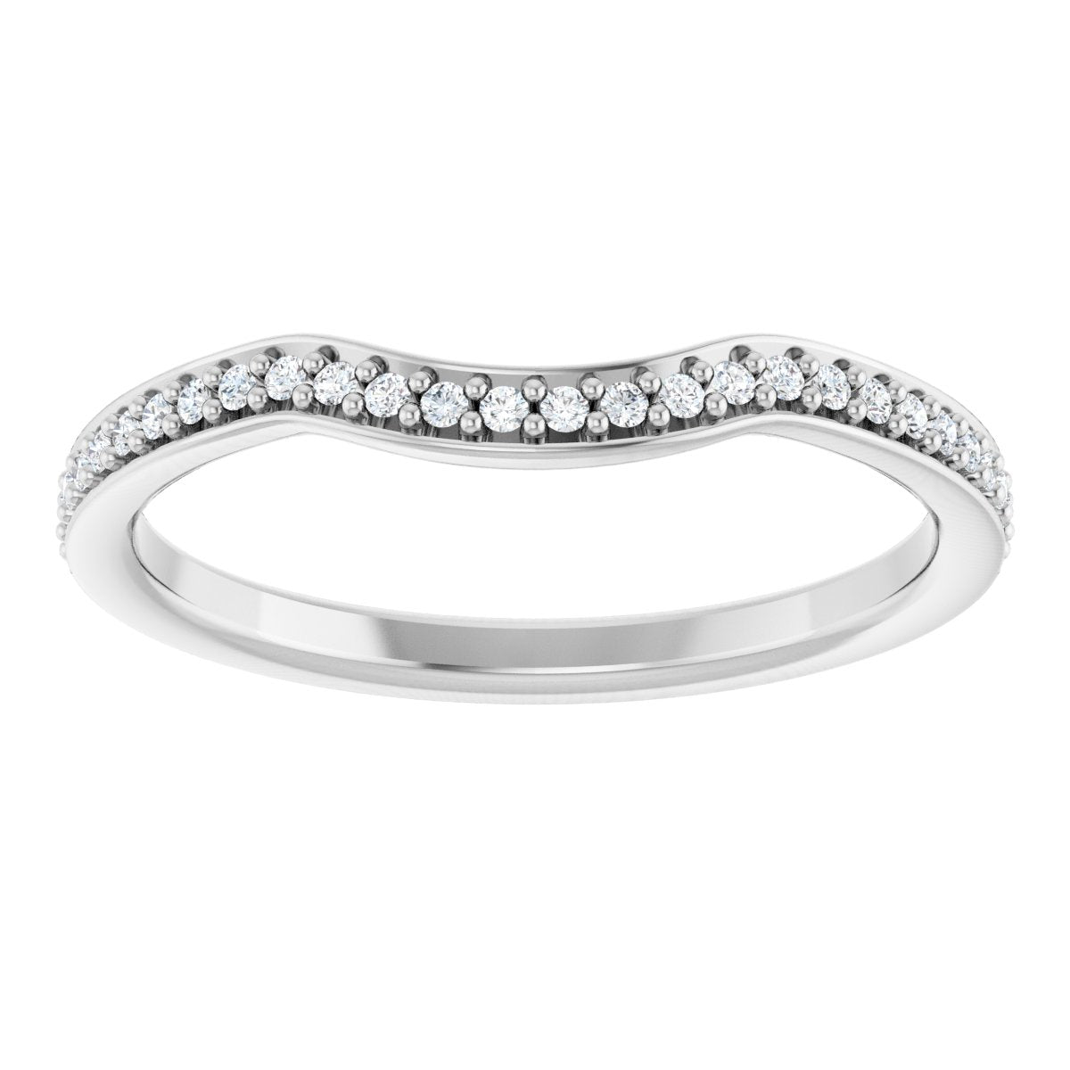 14K White Gold 1/8 CTW Natural Diamond Contour Band
