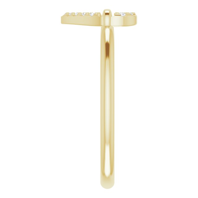 14K Yellow Gold .07 CTW Natural Diamond Heart Ring