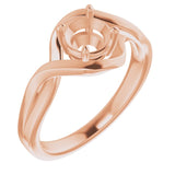 18K Rose5.8 mm Round Ring Mounting