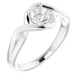 14K White4.8 mm Round Ring Mounting