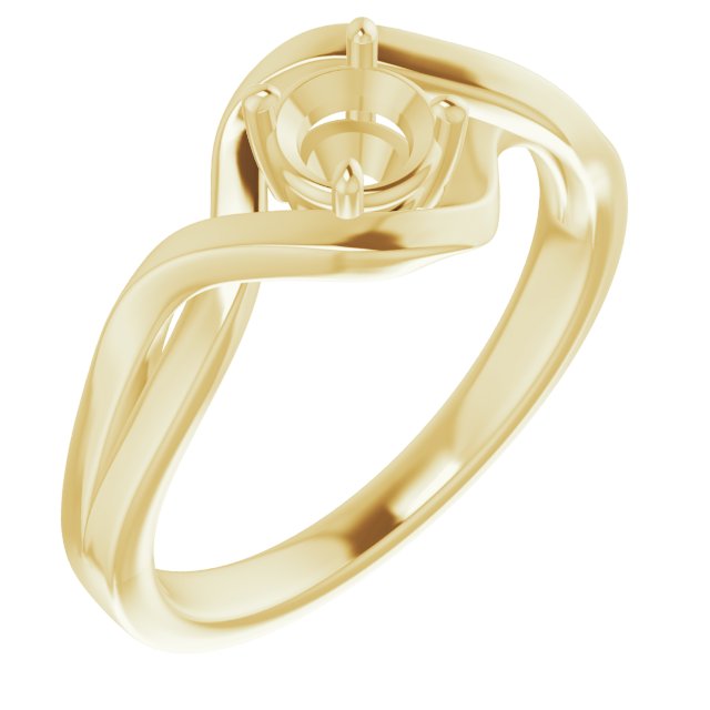 18K Yellow4.8 mm Round Ring Mounting