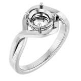 18K White6.5 mm Round Ring Mounting
