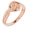 10K Rose5.2 mm Round Ring Mounting