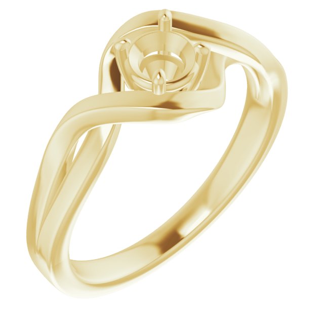14K Yellow4.4 mm Round Ring Mounting