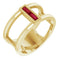 14K Yellow Natural Ruby Negative Space Ring