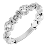 14K White Leaf Ring Mounting