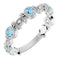 Sterling Silver Natural Aquamarine & .03 CTW Natural Diamond Leaf Ring