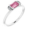 14K White Natural Pink Tourmaline & .02 CTW Natural Diamond Stackable Ring