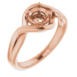 18K Rose5.5 mm Round Ring Mounting