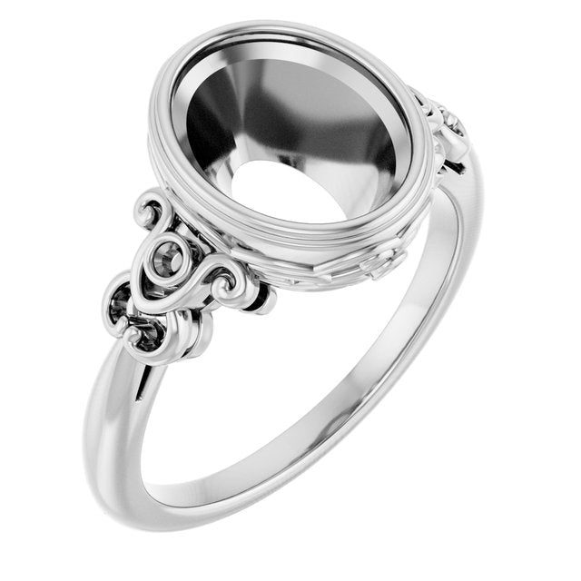 Palladium10x8 mm Oval Ring Mounting
