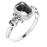 Palladium7x5 mm Emerald Ring Mounting