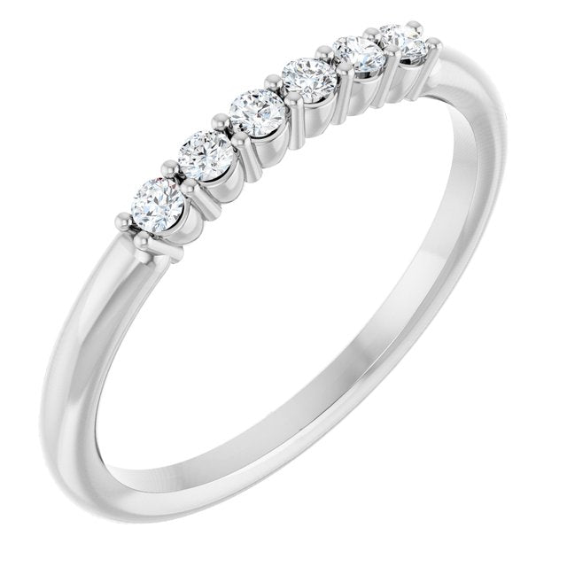 Platinum 1/8 CTW Natural Diamond Stackable Ring