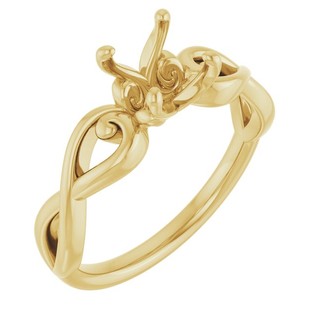 18K Yellow6.5 mm Round Ring Mounting