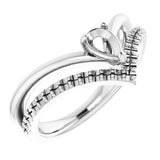 14K White Accented Negative Space Ring Mounting