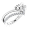 14K White 1/6 CTW Natural Diamond Semi-Set Negative Space Ring