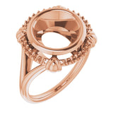 10K Rose10 mm Round Ring Mounting