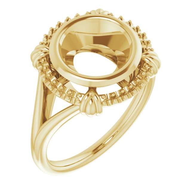18K Yellow8.8 mm Round Ring Mounting