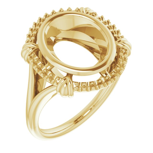 14K Yellow11x9 mm Oval Ring Mounting