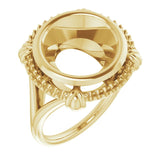 14K Yellow12 mm Round Ring Mounting