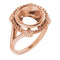 10K Rose9.4 mm Round Ring Mounting