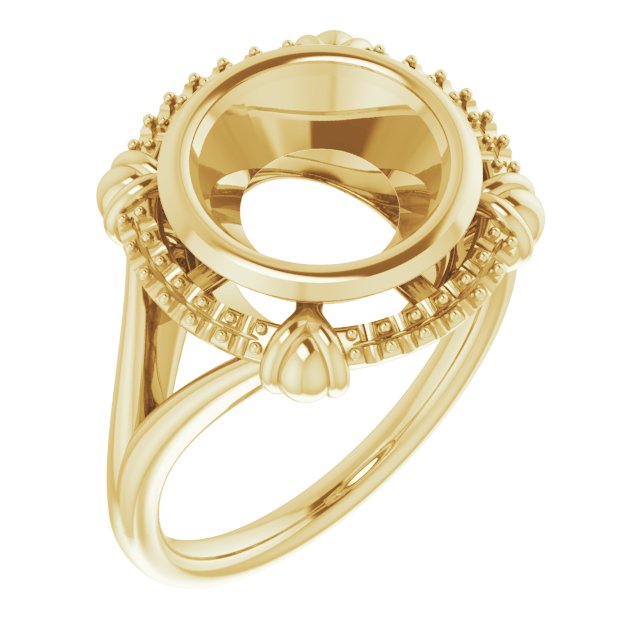 14K Yellow9.4 mm Round Ring Mounting
