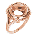 18K Rose9.4 mm Round Ring Mounting