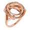 18K Rose12x10 mm Oval Ring Mounting