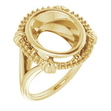 10K Yellow12x10 mm Oval Ring Mounting