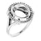 18K White10x8 mm Oval Ring Mounting