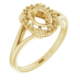 10K Yellow6x4 mm Oval Ring Mounting