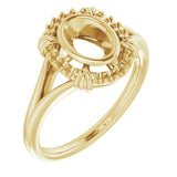 14K Yellow7x5 mm Oval Ring Mounting