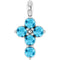 Platinum Natural Aquamarine Cross Pendant