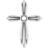 Sterling Silver 2.5 mm Round Bezel-Set Cross Pendant Mounting
