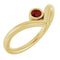 14K Yellow Natural Mozambique Garnet Bezel-Set V Ring