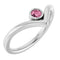 Platinum Natural Pink Tourmaline Bezel-Set V Ring