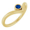 14K Yellow Natural Blue Sapphire Bezel-Set V Ring