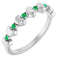 Platinum Natural Emerald Heart Stackable Ring